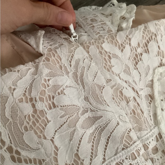 White Lace Mini Dress - Picture 4 of 4